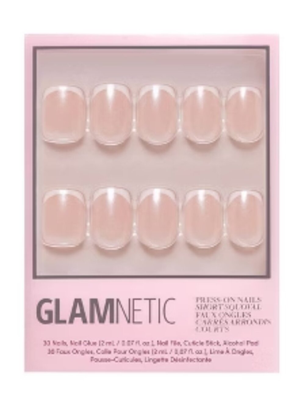 GLAMNETIC Natural Pink Press-On Nail Set